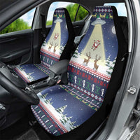 Christmas Alien Pattern with UFO Abduction of Santa Reindeer Snowy Forest Car Seat Cover Xmas Holiday Patterns - Wonder Print Shop