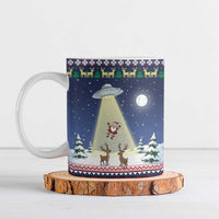 Christmas Alien Pattern with UFO Abduction of Santa Reindeer Snowy Forest Ceramic Mug Xmas Holiday Patterns - Wonder Print Shop