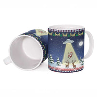 Christmas Alien Pattern with UFO Abduction of Santa Reindeer Snowy Forest Ceramic Mug Xmas Holiday Patterns - Wonder Print Shop