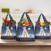 Christmas Alien Pattern with UFO Abduction of Santa Reindeer Snowy Forest Grocery Bag Xmas Holiday Patterns - Wonder Print Shop