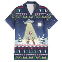 Christmas Alien Pattern with UFO Abduction of Santa Reindeer Snowy Forest Hawaiian Shirt Xmas Holiday Patterns - Wonder Print Shop