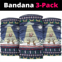 Christmas Alien Pattern with UFO Abduction of Santa Reindeer Snowy Forest Neck Gaiter Xmas Holiday Patterns - Wonder Print Shop