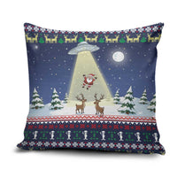 Christmas Alien Pattern with UFO Abduction of Santa Reindeer Snowy Forest Pillow Cover Xmas Holiday Patterns - Wonder Print Shop