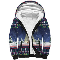 Christmas Alien Pattern with UFO Abduction of Santa Reindeer Snowy Forest Sherpa Hoodie Xmas Holiday Patterns - Wonder Print Shop