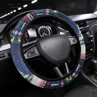 Christmas Alien Pattern with UFO Abduction of Santa Reindeer Snowy Forest Steering Wheel Cover Xmas Holiday Patterns - Wonder Print Shop