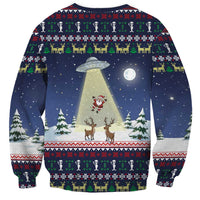 Christmas Alien Pattern with UFO Abduction of Santa Reindeer Snowy Forest Sweatshirt Xmas Holiday Patterns - Wonder Print Shop