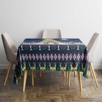 Christmas Alien Pattern with UFO Abduction of Santa Reindeer Snowy Forest Tablecloth Xmas Holiday Patterns - Wonder Print Shop