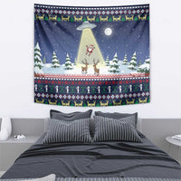 Christmas Alien Pattern with UFO Abduction of Santa Reindeer Snowy Forest Tapestry Xmas Holiday Patterns - Wonder Print Shop