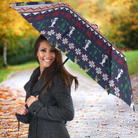 Christmas Alien Pattern with UFO Abduction of Santa Reindeer Snowy Forest Umbrella Xmas Holiday Patterns - Wonder Print Shop