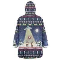 Christmas Alien Pattern with UFO Abduction of Santa Reindeer Snowy Forest Wearable Blanket Hoodie Xmas Holiday Patterns - Wonder Print Shop