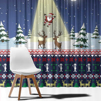 Christmas Alien Pattern with UFO Abduction of Santa Reindeer Snowy Forest Window Curtain Xmas Holiday Patterns - Wonder Print Shop