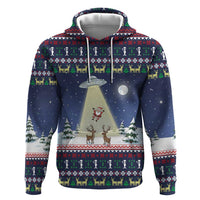 Christmas Alien Pattern with UFO Abduction of Santa Reindeer Snowy Forest Zip Hoodie Xmas Holiday Patterns - Wonder Print Shop