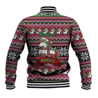 Unicorn Believe In The Magic Christmas Baseball Jacket Xmas Holiday Patterns - Wonder Print Shop