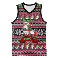 Unicorn Believe In The Magic Christmas Basketball Jersey Xmas Holiday Patterns - Wonder Print Shop