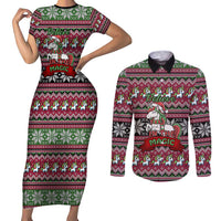 Unicorn Believe In The Magic Christmas Couples Matching Short Sleeve Bodycon Dress and Long Sleeve Button Shirt Xmas Holiday Patterns - Wonder Print Shop