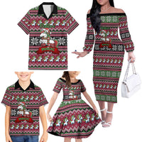 Unicorn Believe In The Magic Christmas Family Matching Off The Shoulder Long Sleeve Dress and Hawaiian Shirt Xmas Holiday Patterns - Wonder Print Shop