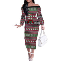 Unicorn Believe In The Magic Christmas Family Matching Off The Shoulder Long Sleeve Dress and Hawaiian Shirt Xmas Holiday Patterns - Wonder Print Shop