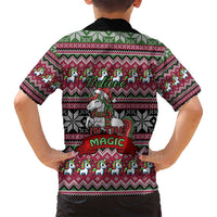 Unicorn Believe In The Magic Christmas Family Matching Off Shoulder Short Dress and Hawaiian Shirt Xmas Holiday Patterns - Wonder Print Shop