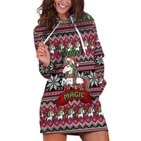 Unicorn Believe In The Magic Christmas Hoodie Dress Xmas Holiday Patterns - Wonder Print Shop