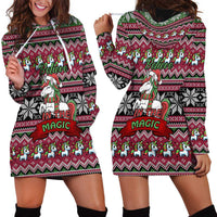 Unicorn Believe In The Magic Christmas Hoodie Dress Xmas Holiday Patterns - Wonder Print Shop