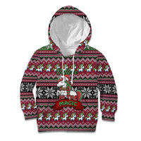 Unicorn Believe In The Magic Christmas Kid Hoodie Xmas Holiday Patterns - Wonder Print Shop
