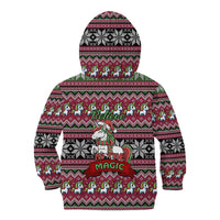 Unicorn Believe In The Magic Christmas Kid Hoodie Xmas Holiday Patterns - Wonder Print Shop