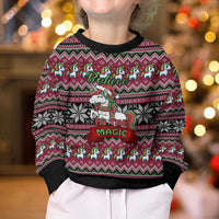 Unicorn Believe In The Magic Christmas Kid Ugly Christmas Sweater Xmas Holiday Patterns - Wonder Print Shop