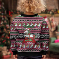 Unicorn Believe In The Magic Christmas Kid Ugly Christmas Sweater Xmas Holiday Patterns - Wonder Print Shop
