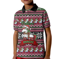 Unicorn Believe In The Magic Christmas Kid Polo Shirt Xmas Holiday Patterns - Wonder Print Shop