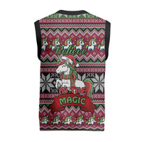 Unicorn Believe In The Magic Christmas Knitted V-Neck Vest Xmas Holiday Patterns - Wonder Print Shop