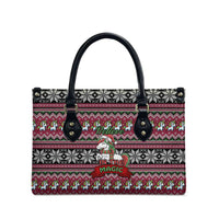 Unicorn Believe In The Magic Christmas Leather Bag Xmas Holiday Patterns - Wonder Print Shop