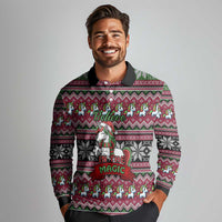 Unicorn Believe In The Magic Christmas Long Sleeve Polo Shirt Xmas Holiday Patterns - Wonder Print Shop