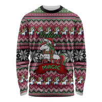 Unicorn Believe In The Magic Christmas Long Sleeve Shirt Xmas Holiday Patterns - Wonder Print Shop
