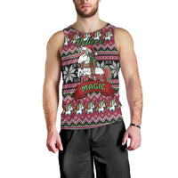 Unicorn Believe In The Magic Christmas Men Tank Top Xmas Holiday Patterns - Wonder Print Shop