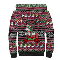 Unicorn Believe In The Magic Christmas Sherpa Hoodie Xmas Holiday Patterns - Wonder Print Shop