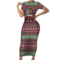Unicorn Believe In The Magic Christmas Short Sleeve Bodycon Dress Xmas Holiday Patterns - Wonder Print Shop
