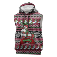 Unicorn Believe In The Magic Christmas Sleeveless Hoodie Xmas Holiday Patterns - Wonder Print Shop