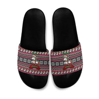 Unicorn Believe In The Magic Christmas Slide Sandals Xmas Holiday Patterns - Wonder Print Shop