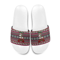 Unicorn Believe In The Magic Christmas Slide Sandals Xmas Holiday Patterns - Wonder Print Shop