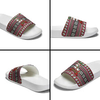 Unicorn Believe In The Magic Christmas Slide Sandals Xmas Holiday Patterns - Wonder Print Shop