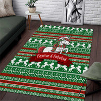 Unicorn Festive Fabulous Christmas Area Rug Xmas Holiday Patterns - Wonder Print Shop