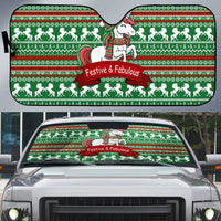 Unicorn Festive Fabulous Christmas Auto Sun Shade Xmas Holiday Patterns - Wonder Print Shop