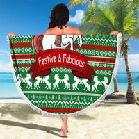 Unicorn Festive Fabulous Christmas Beach Blanket Xmas Holiday Patterns - Wonder Print Shop