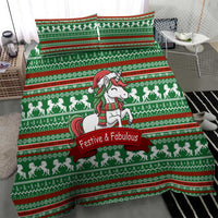 Unicorn Festive Fabulous Christmas Bedding Set Xmas Holiday Patterns - Wonder Print Shop