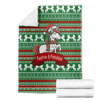 Unicorn Festive Fabulous Christmas Blanket Xmas Holiday Patterns - Wonder Print Shop