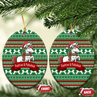 Unicorn Festive Fabulous Christmas Ceramic Ornament Xmas Holiday Patterns - Wonder Print Shop