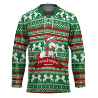 Unicorn Festive Fabulous Christmas Hockey Jersey Xmas Holiday Patterns - Wonder Print Shop