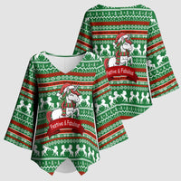 Unicorn Festive Fabulous Christmas Kimono Sleeve Blouse Xmas Holiday Patterns - Wonder Print Shop