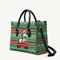 Unicorn Festive Fabulous Christmas Leather Bag Xmas Holiday Patterns - Wonder Print Shop