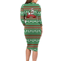 Unicorn Festive Fabulous Christmas Long Sleeve Bodycon Dress Xmas Holiday Patterns - Wonder Print Shop